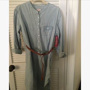 NWT Merona Chambray Shirt Dress (Sz Large)